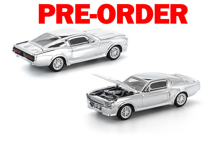 (Pre-order) POPRACE 1/64 SHELBY MUSTANG GT500 - SILVER CHROME Model Car