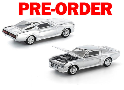 Load image into Gallery viewer, (Pre-order) POPRACE 1/64 SHELBY MUSTANG GT500 - SILVER CHROME Model Car
