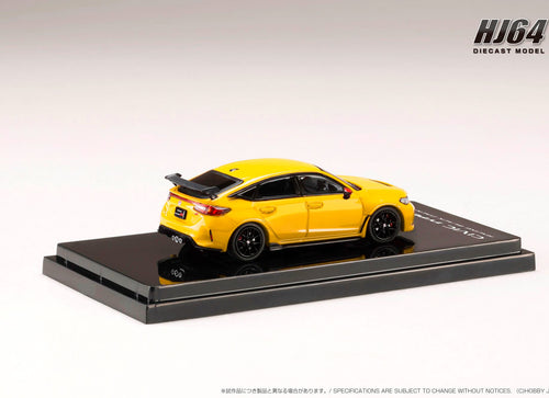 Load image into Gallery viewer, Hobby JAPAN 1/64 1/64 Honda CIVIC TYPE R (FL5) RACING BLACK Package Yellow Car
