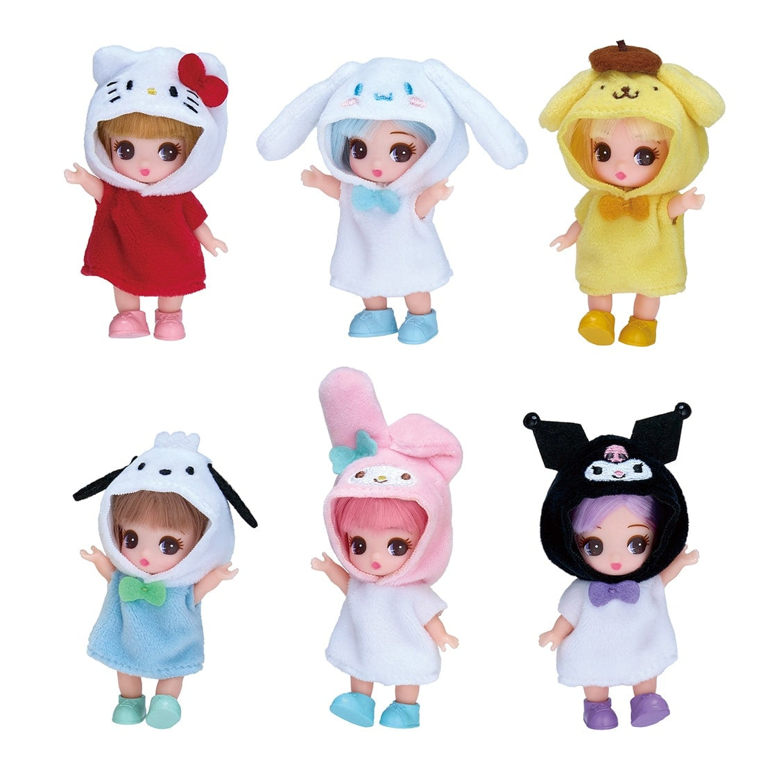 Takara Tomy Petit Licca-chan Licca Sanrio Character Collection Doll Fullset of 6