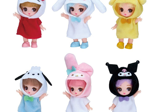 Load image into Gallery viewer, Takara Tomy Petit Licca-chan Licca Sanrio Character Collection Doll Fullset of 6

