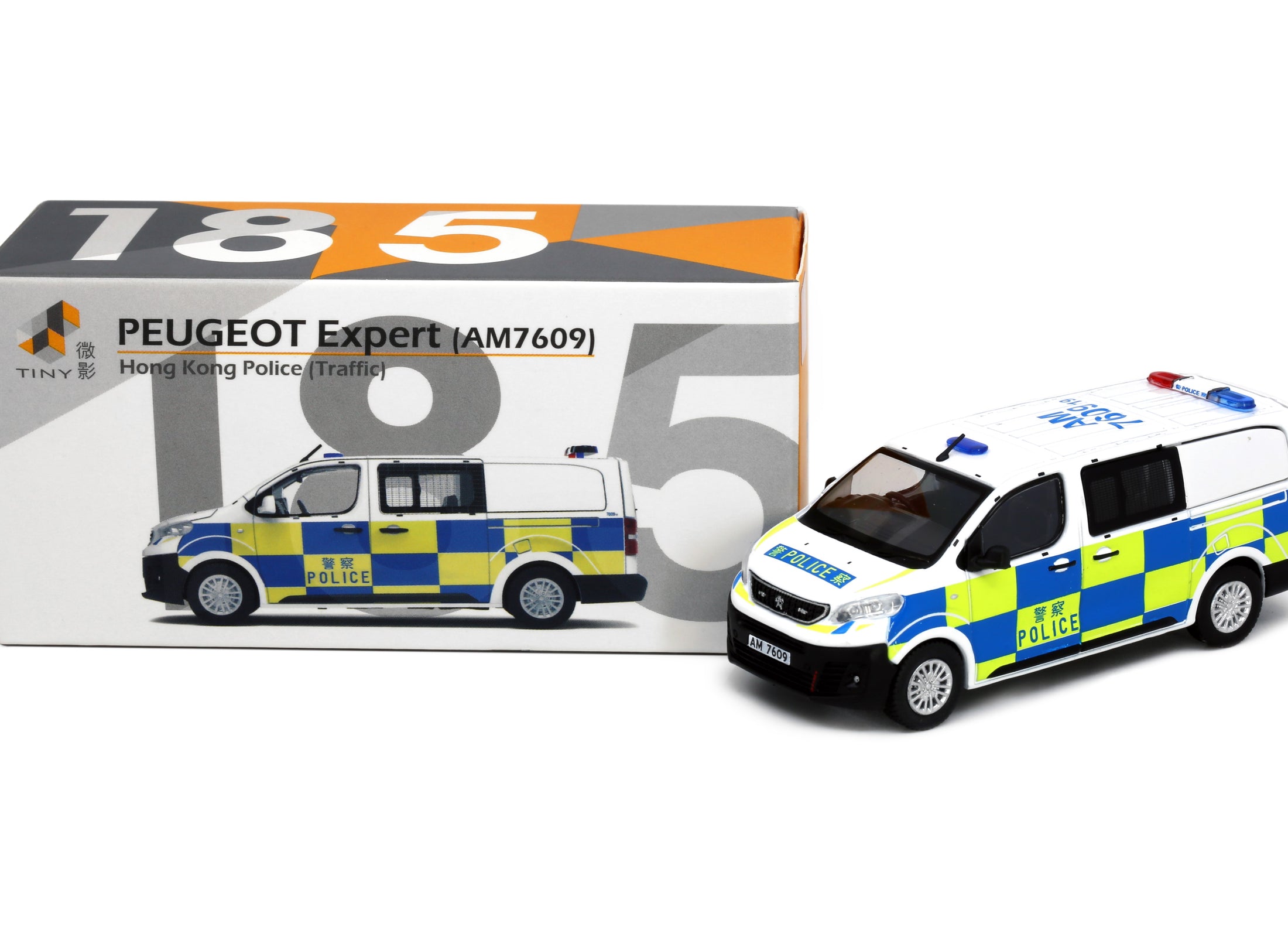 Tiny City 185 Die-cast Model Car - Peugeot Expert Police Traffic (AM7609)