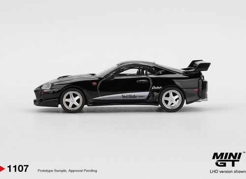 Load image into Gallery viewer, (Pre-order) MINI GT #1107 Toyota Supra VeilSide Combat V-II Black LHD Model Car
