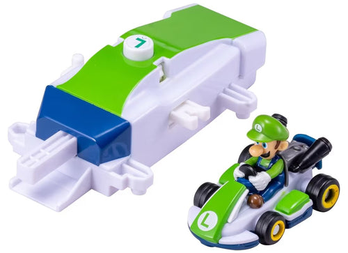 Load image into Gallery viewer, Takara Tomy Drift Tomica Mario Kart Drift Starter Set Luigi &amp; Standard Kart
