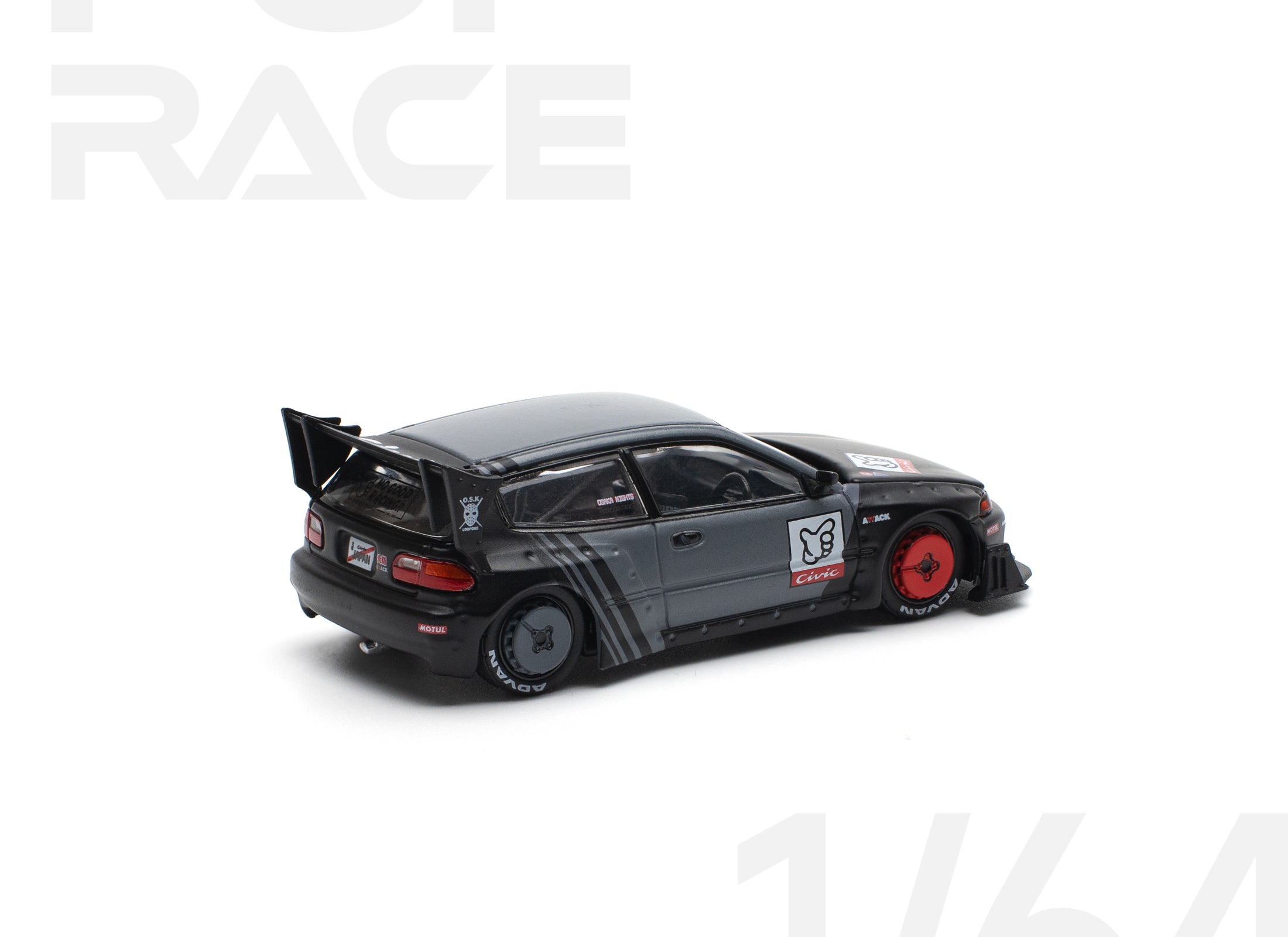 POPRACE 1/64 PANDEM CIVIC EG6 "KANJOZOKU" Diecast Model Car
