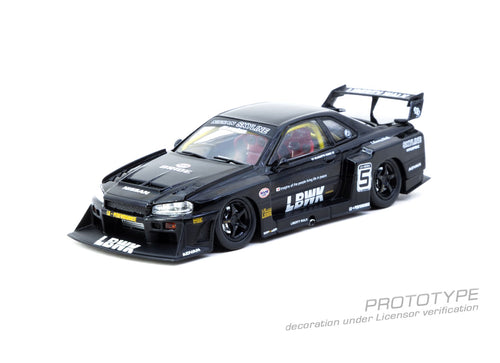 Load image into Gallery viewer, Tarmac Works 1:43 LB-ER34 Super Silhouette SKYLINE Black
