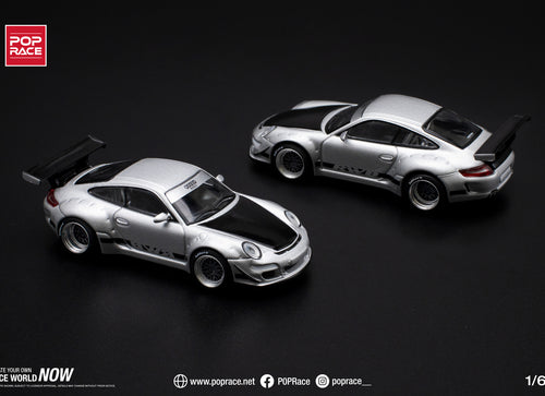 Load image into Gallery viewer, POPRACE 1/64 RWB 997 Silver Diecast Model Car
