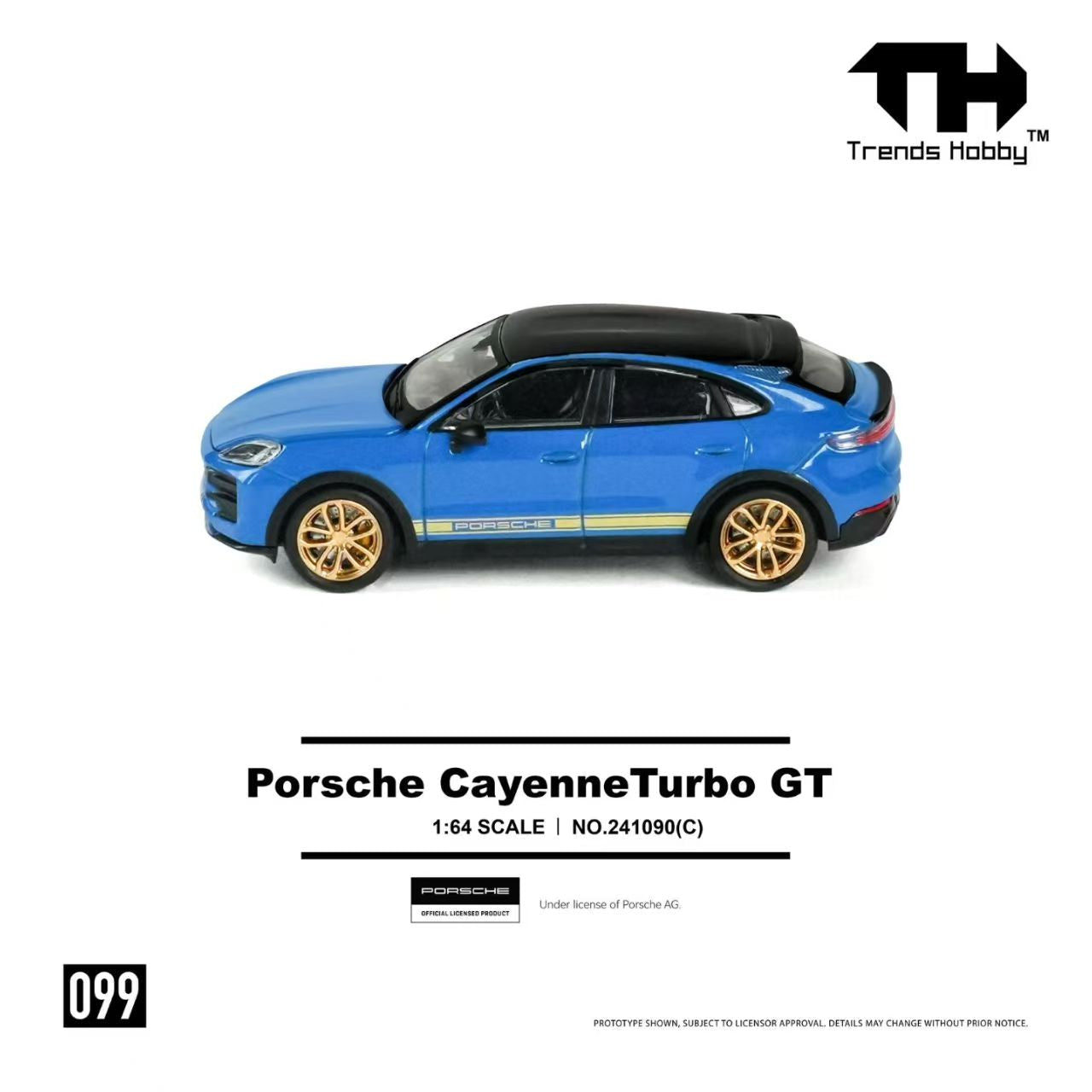 Trends Hobby 1:64 Porsche Cayenne Turbo GT Diecast - Blue 241090(C)