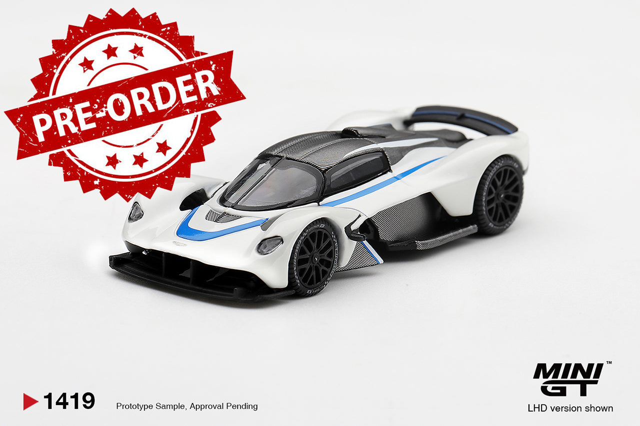 (Pre-order) Mini GT #1419 Aston Martin Valkyrie Escaping White Diecast Model Car