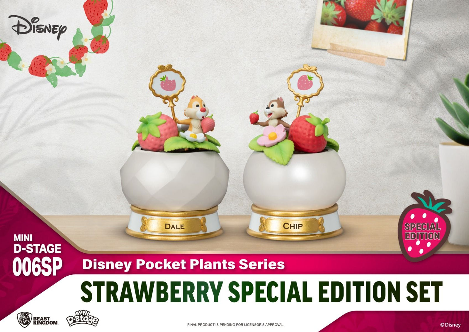 Beast Kingdom MDS-006SP-Disney Pocket Plants Series-Strawberry Spec. Edition Set