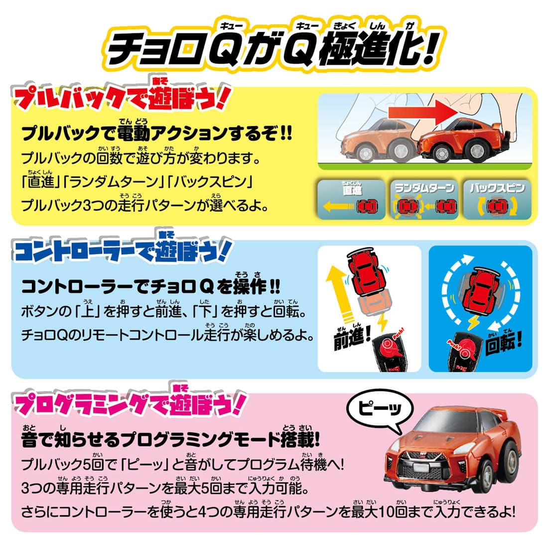 Takara Tomy Tomica ChoroQ Pull Back car PlaySet A - Ultimate Vs. Set/Nissan