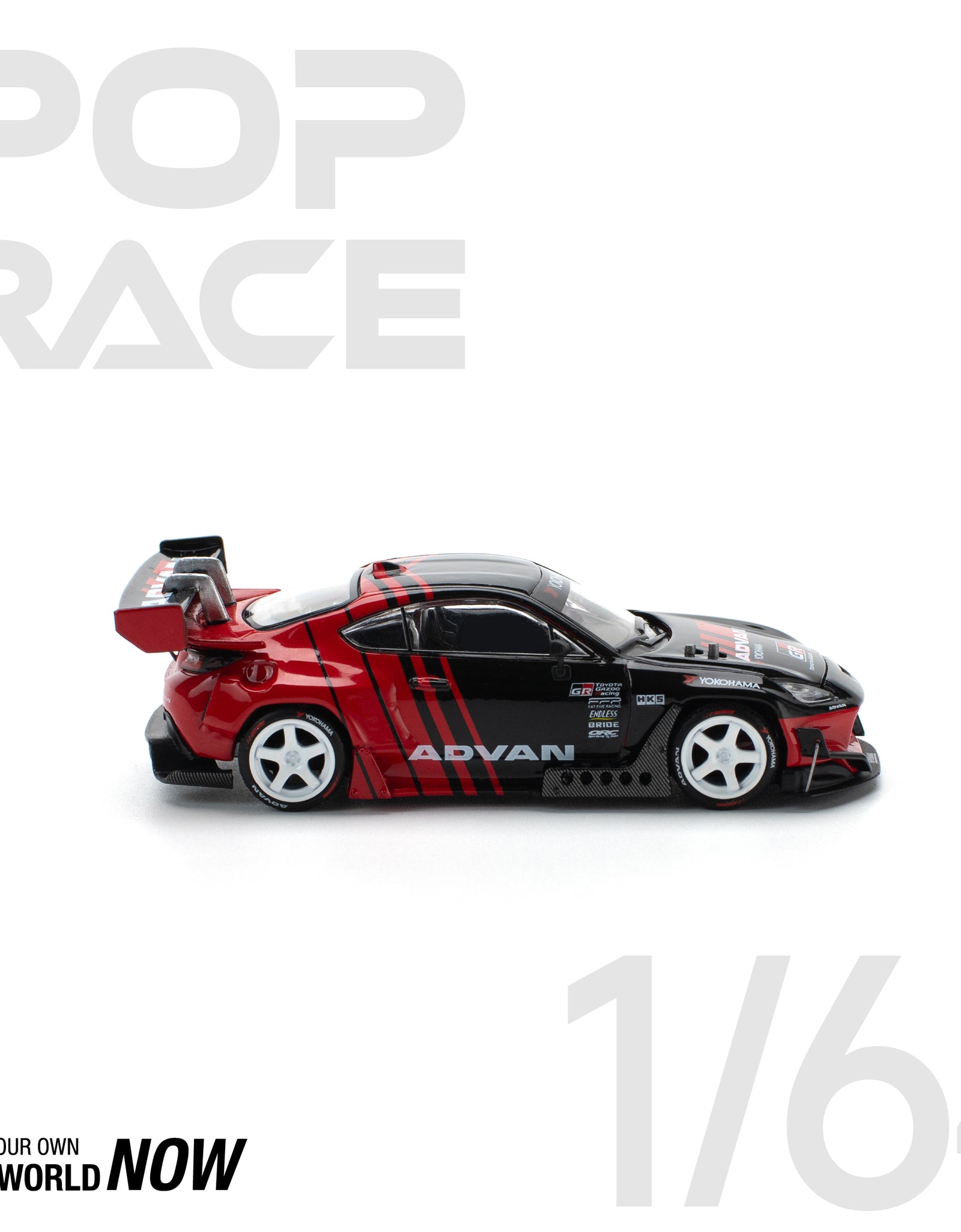 POPRACE 1/64 PANDEM GR86 - ADVAN Diecast Model Car