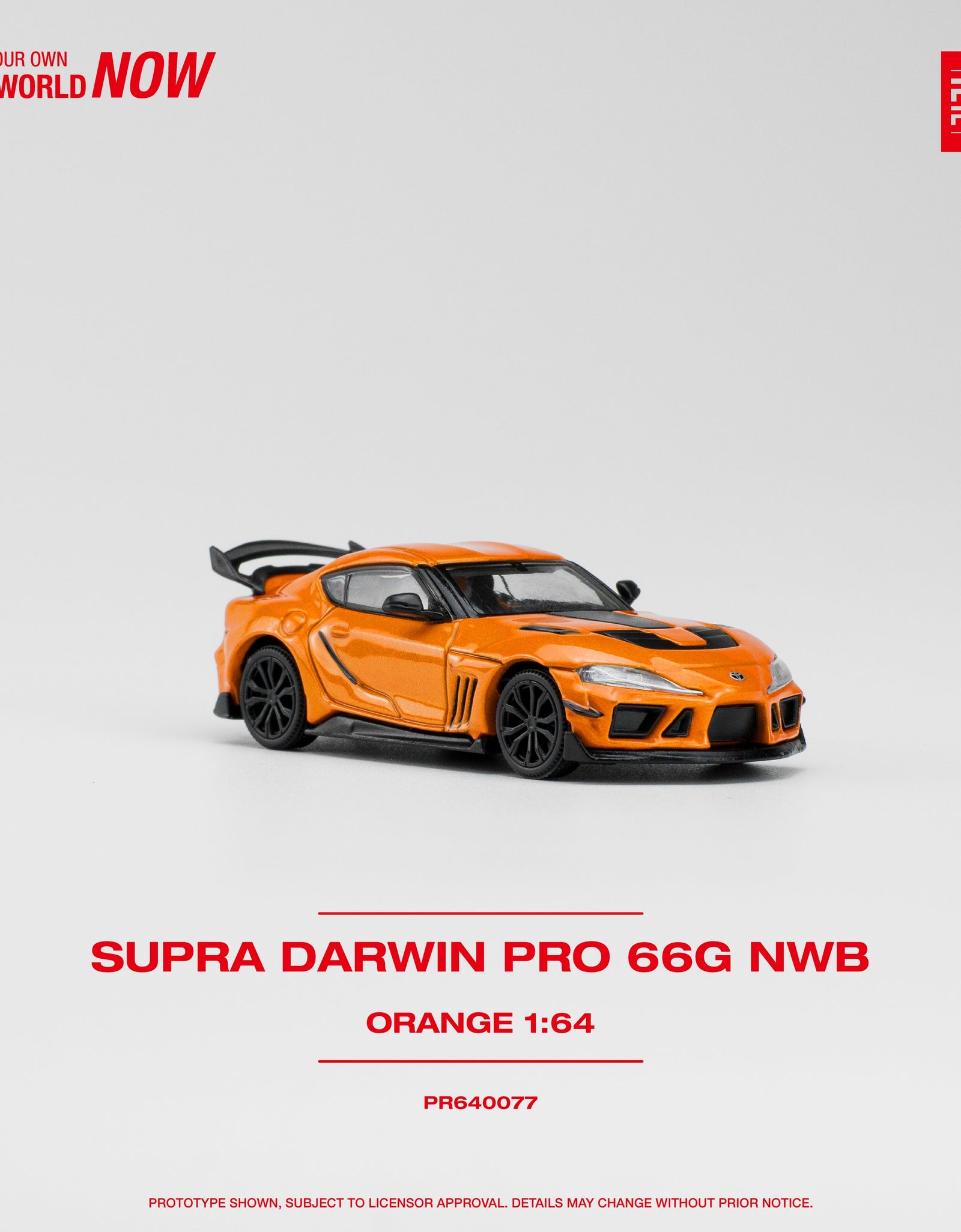 POPRACE 1/64 DARWIN PRO 66G NWB SUPRA ORANGE Diecast Model Car