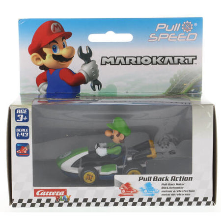 Carrera Nintendo Mario Collection 1:43 Pull Back Model Car - Luigi