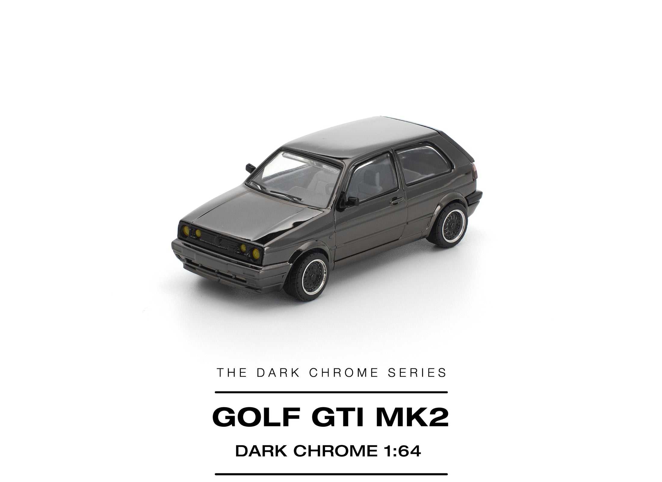 (Pre-order) POPRACE 1/64 GOLF GTI MK2 DARK CHROME Diecast Model Car