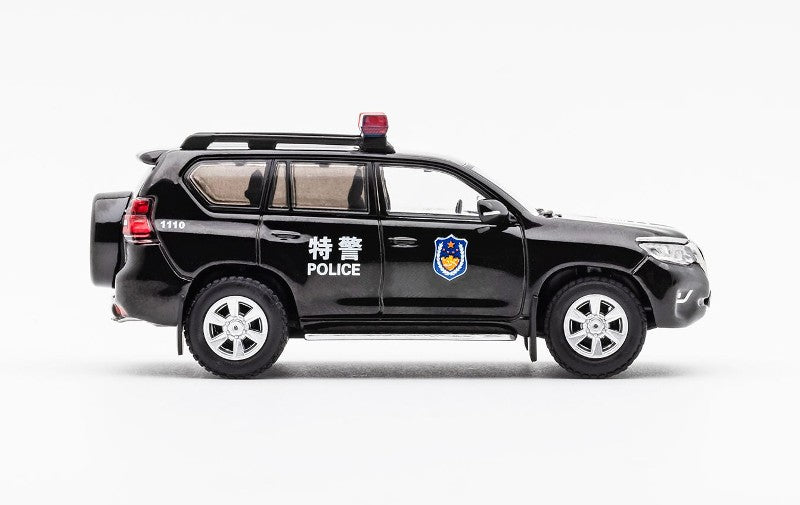 GCD 1/64 Toyota Land Cruiser Prado 150 S.W.A.T version Black LHD with Accessory