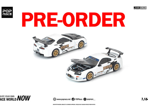 Load image into Gallery viewer, (Pre-order) POPRACE 1/64 TOP SECRET GT300 SUPRA WHITE Model Car #PR640364
