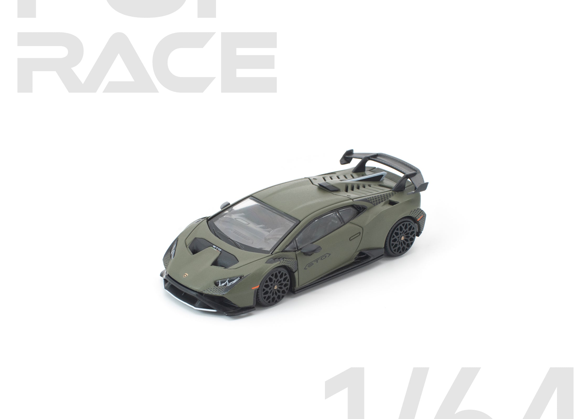 (Pre-order) POP RACE 1/64 lamborghini huracan sto verde turbine matt #pr640347