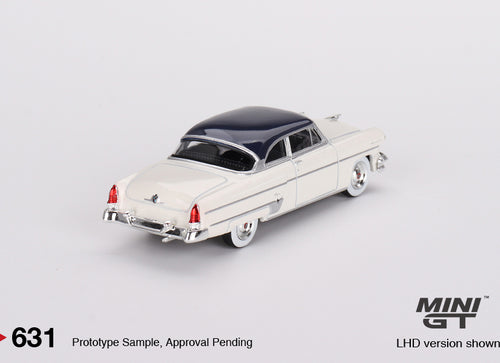 Load image into Gallery viewer, Mini GT #631 1/64 Lincoln Capri 1954 Arctic White / Atlantic Blue
