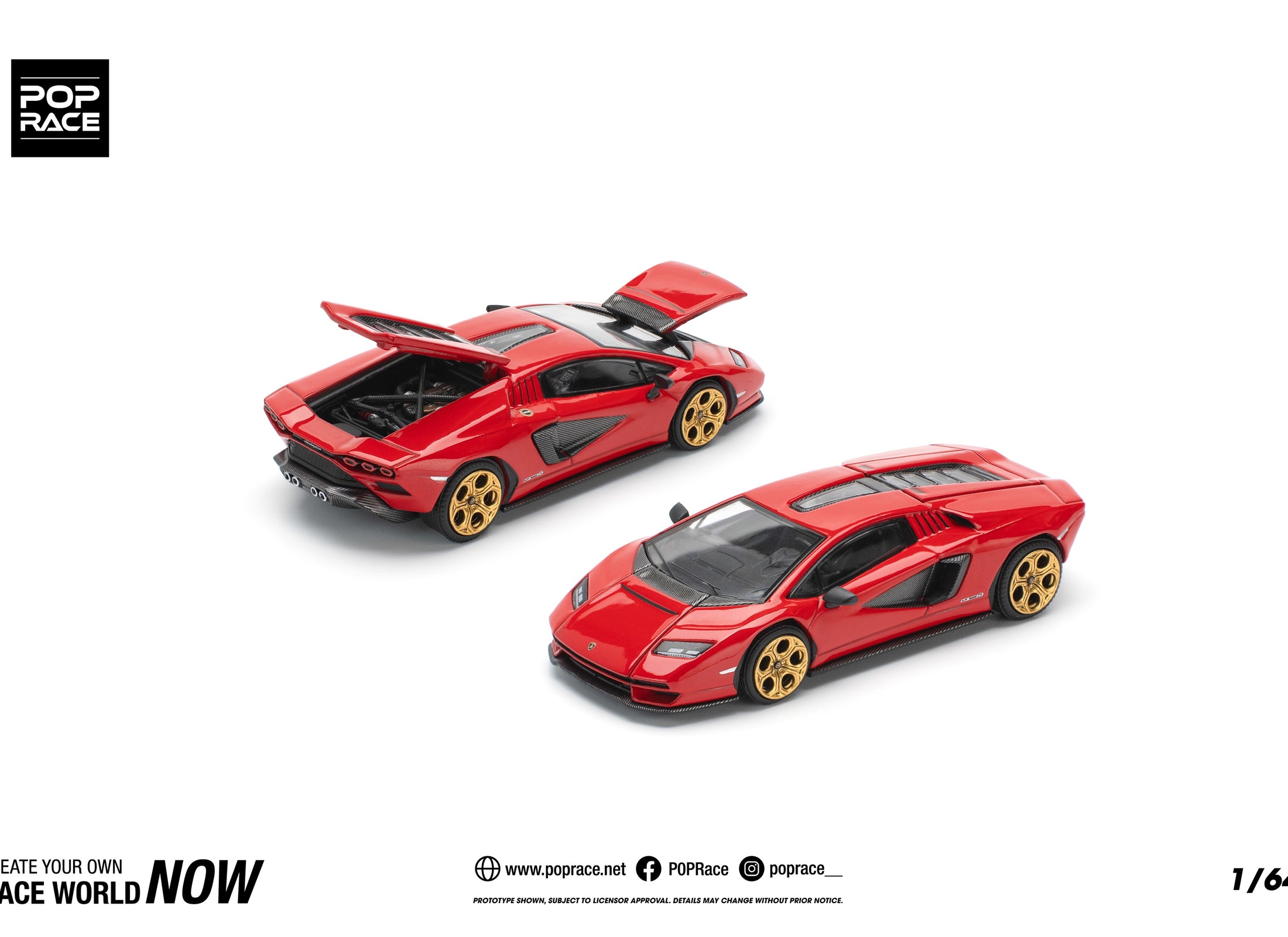 POPRACE 1/64 LAMBORGHINI COUNTACH LPI-800 - ROSSO PR640259