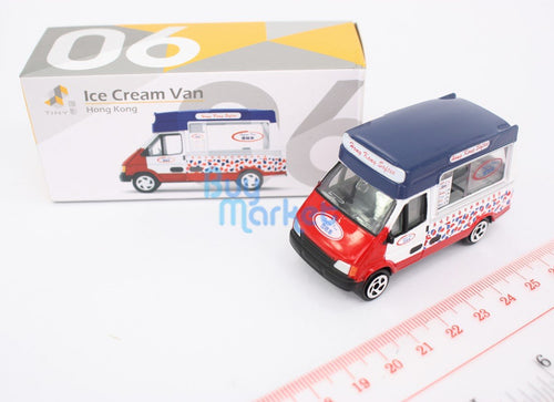 Load image into Gallery viewer, TINY Hong Kong City Culture HK #06 Ice Cream Van Deicast Model Toy Car White
