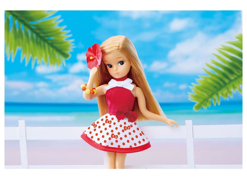 Load image into Gallery viewer, Takara Tomy Licca-chan Retro Licca Sun-tanned Kitty on Vacation Doll Set
