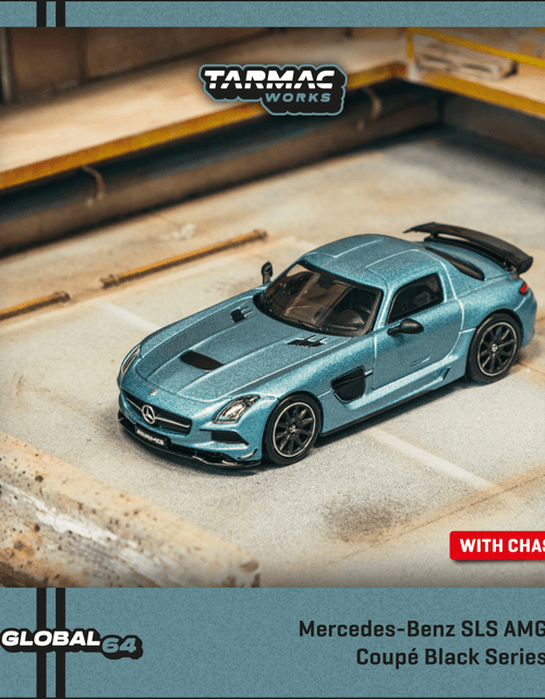 Load image into Gallery viewer, Tarmac Works 1/64 Mercedes-Benz SLS AMG Coupé Black Series Matte Blue
