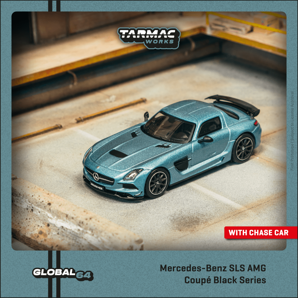 Tarmac Works 1/64 Mercedes-Benz SLS AMG Coupé Black Series Matte Blue