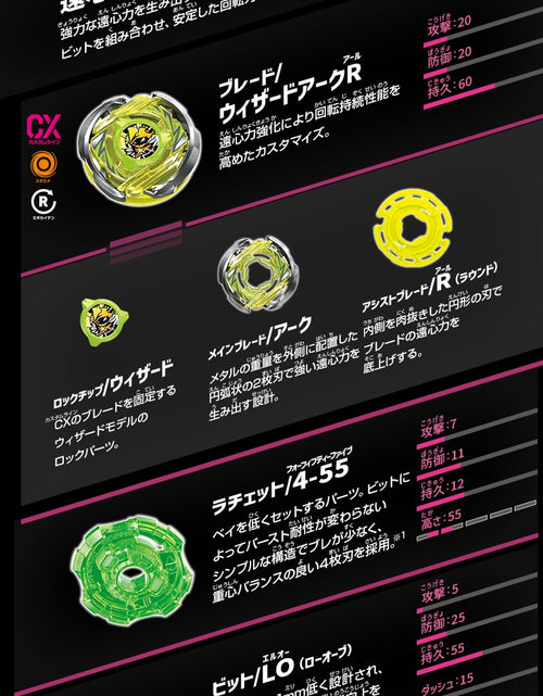 Load image into Gallery viewer, Takara Tomy Beyblade X CX-02 Starter WizardArc R4-55LO
