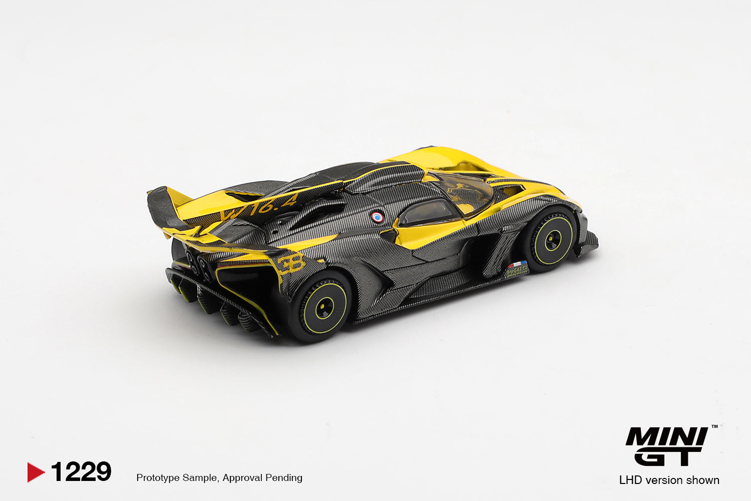(Pre-order) Mini GT #1229 1/64 Bugatti Bolide Yellow Diecast model car