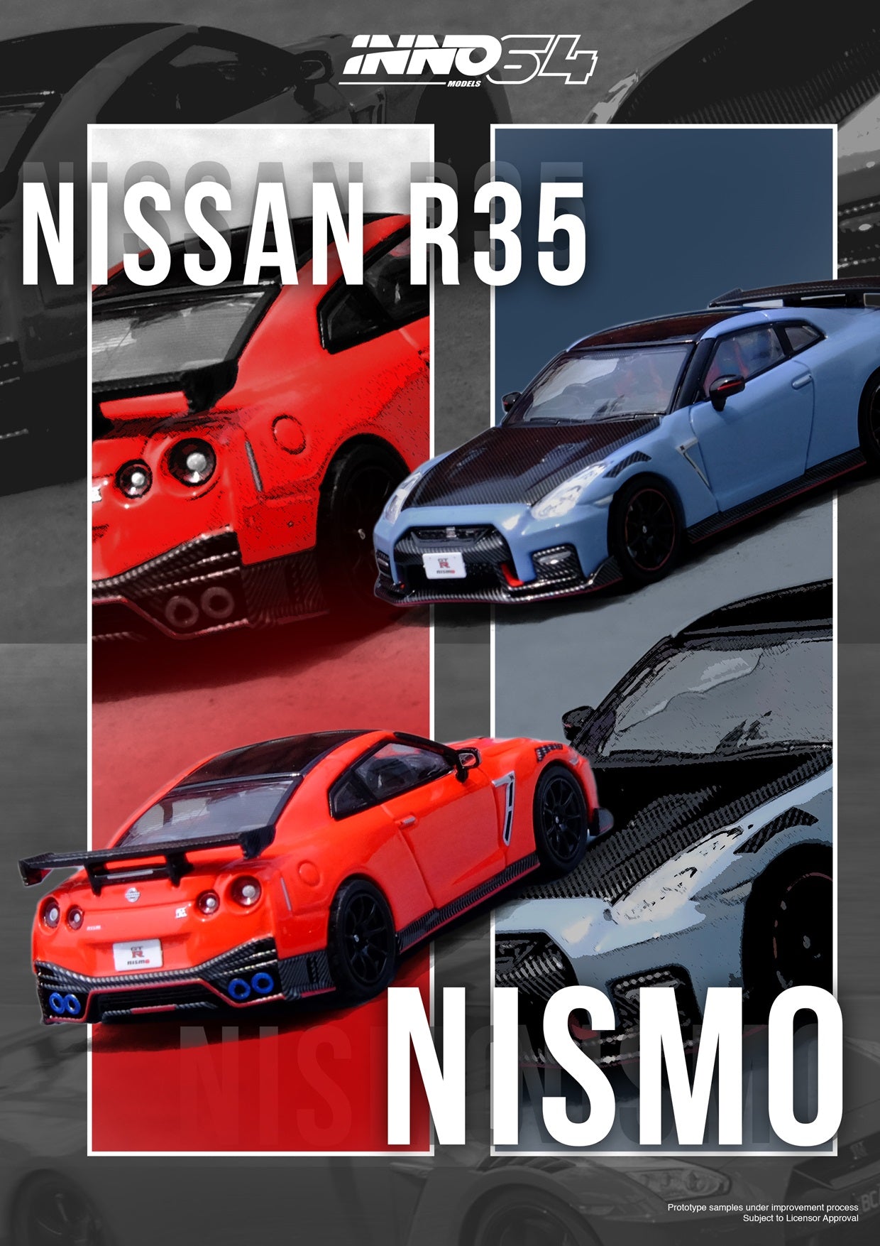 INNO64 1/64 NISSAN GT-R (R35) NISMO Red Diecast Model Car