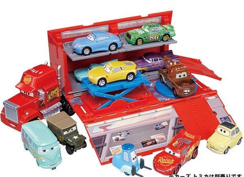 Load image into Gallery viewer, Tomica Takara Tomy Disney lighting McQueen Transforming Maintenance Dock Mac Toy
