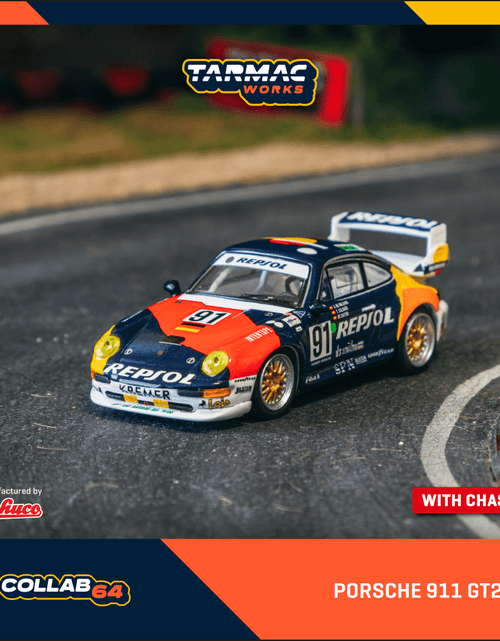 Load image into Gallery viewer, Tarmac Works 1/64 Porsche 911 GT2 24h LE MANS 1995 #91 Model Car
