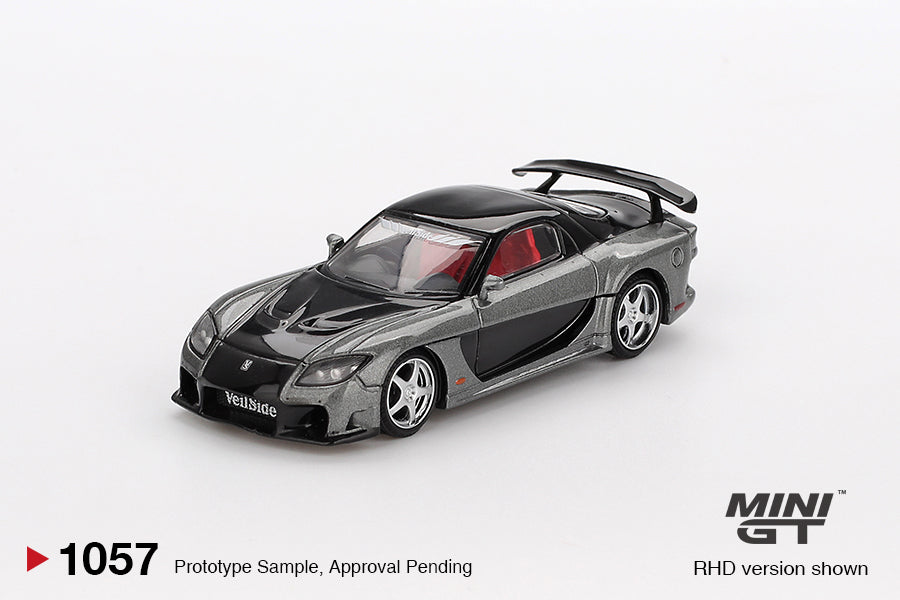 Mini GT #1057 Mazda RX-7 VeilSide Fortune Grey RHD Diecast Model Car