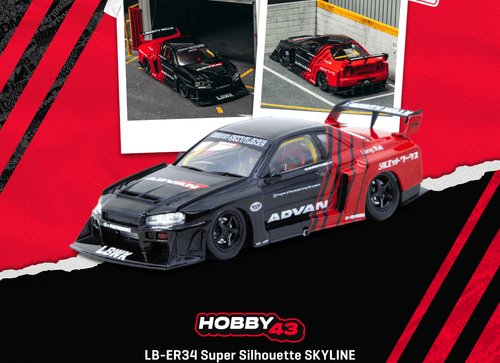 Load image into Gallery viewer, Tarmac Works 1/43 LB-ER34 Super Silhouette SKYLINE ADVAN Model Car
