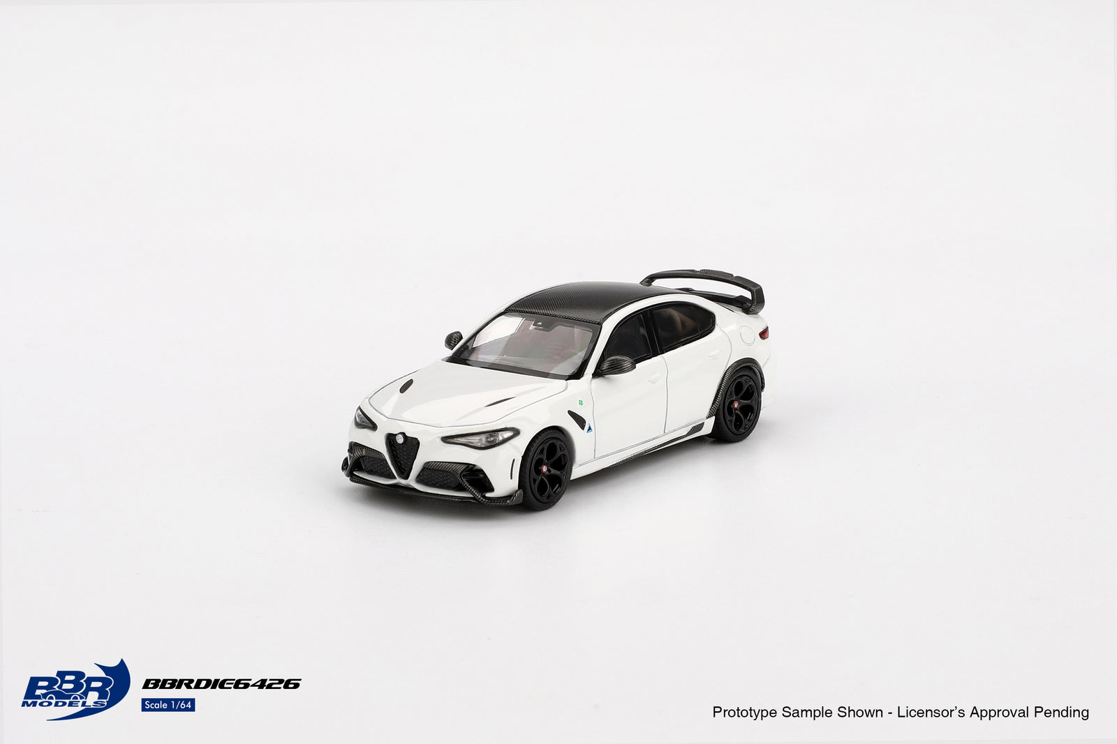 BBR 1:64 Alfa Romeo Giulia GTAm White Die-Cast Model Car