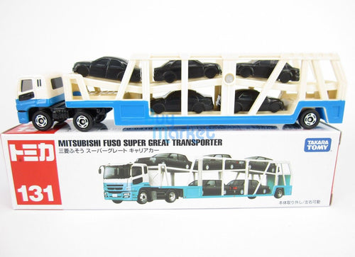 Load image into Gallery viewer, Takara Tomy Tomica #131 Mitsubishi Fuso Super Great Transporter Diecast Toy Car
