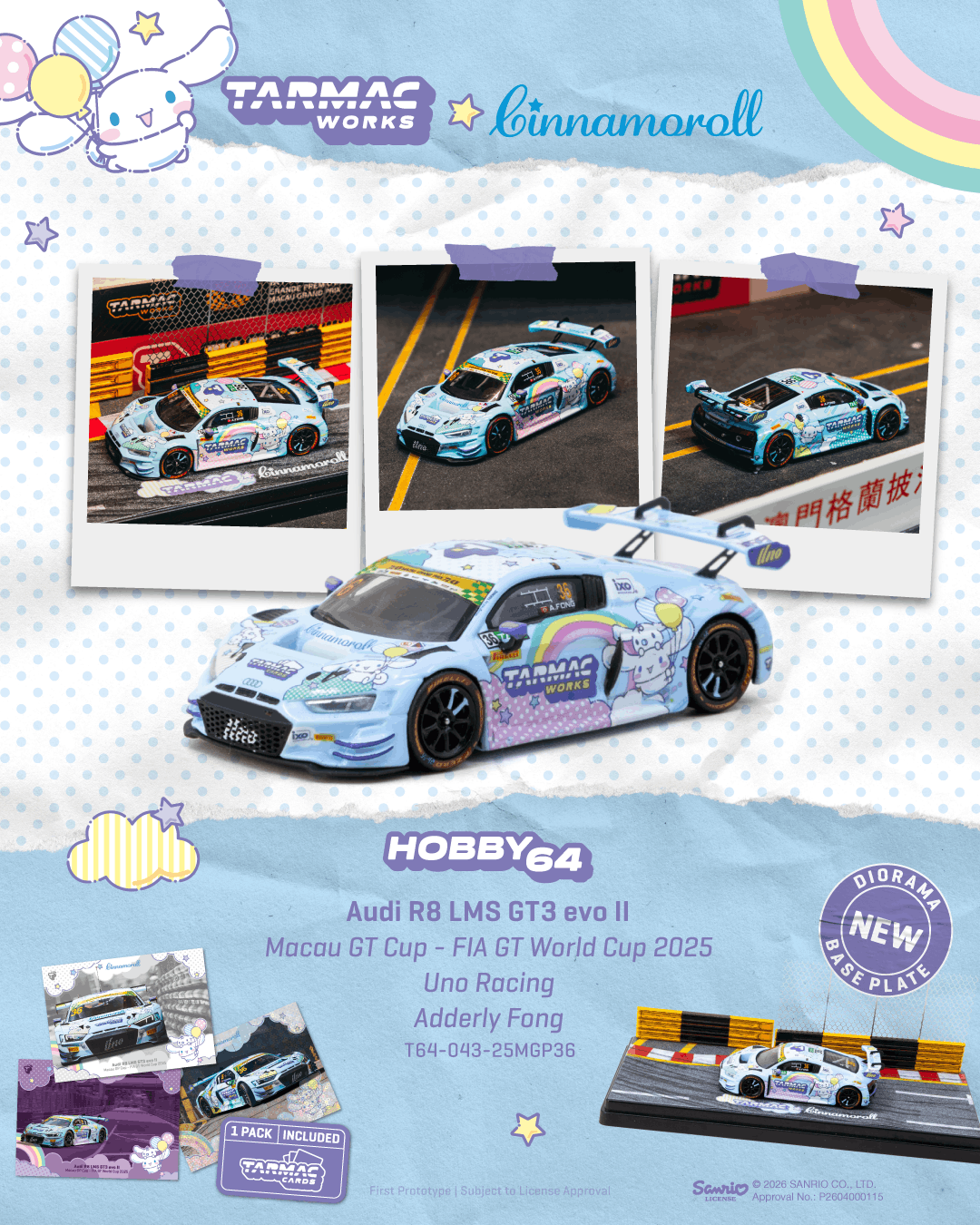 (Pre-order) Tarmac Works Audi R8 LMS GT3 evo II Macau GT FIA World Cup Diecast