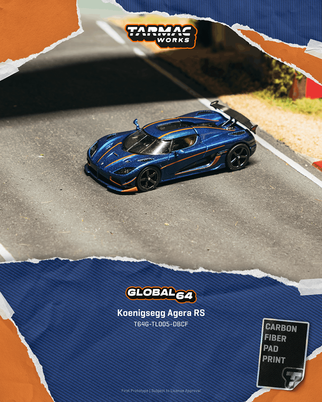 (Pre-order) Tarmac Works 1/64 Koenigsegg Agera RS Dark Blue Carbon Fiber