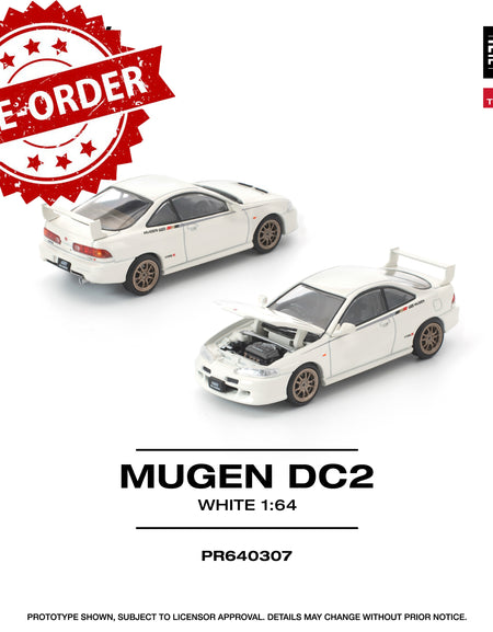 (Pre-order) POP RACE 1/64 MUGEN DC2 WHITE Diecast Model Car