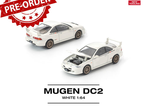 Load image into Gallery viewer, (Pre-order) POP RACE 1/64 MUGEN DC2 WHITE Diecast Model Car
