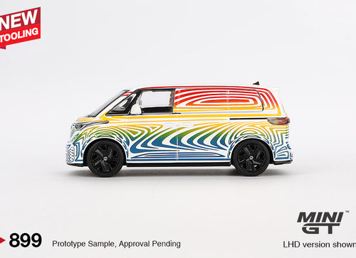Load image into Gallery viewer, Mini GT #899 Volkswagen ID. Buzz  Prototype "Rainbow" RHD Model Car

