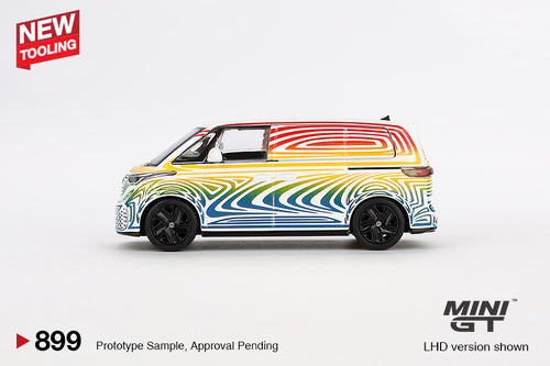 Load image into Gallery viewer, Mini GT #899 Volkswagen ID. Buzz  Prototype &quot;Rainbow&quot; RHD Model Car
