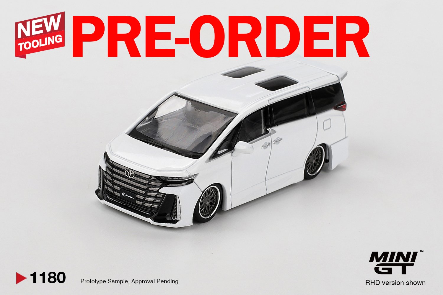 (Pre-order) MINI GT #1180 Toyota Alphard 40 KUHL White RHD Diecast Model Car