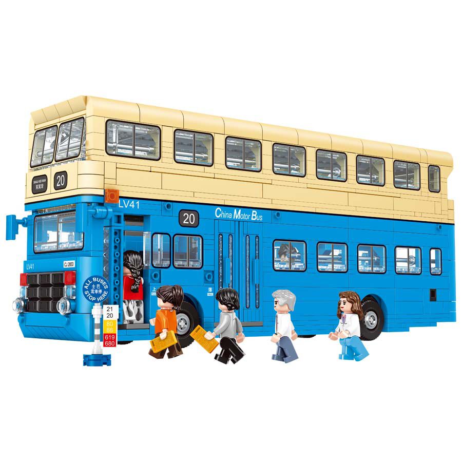 Royal Toys Building Blocks City Story Bricks RT16: Hong Kong China Motor Bus (1530 Pcs/Pzs)