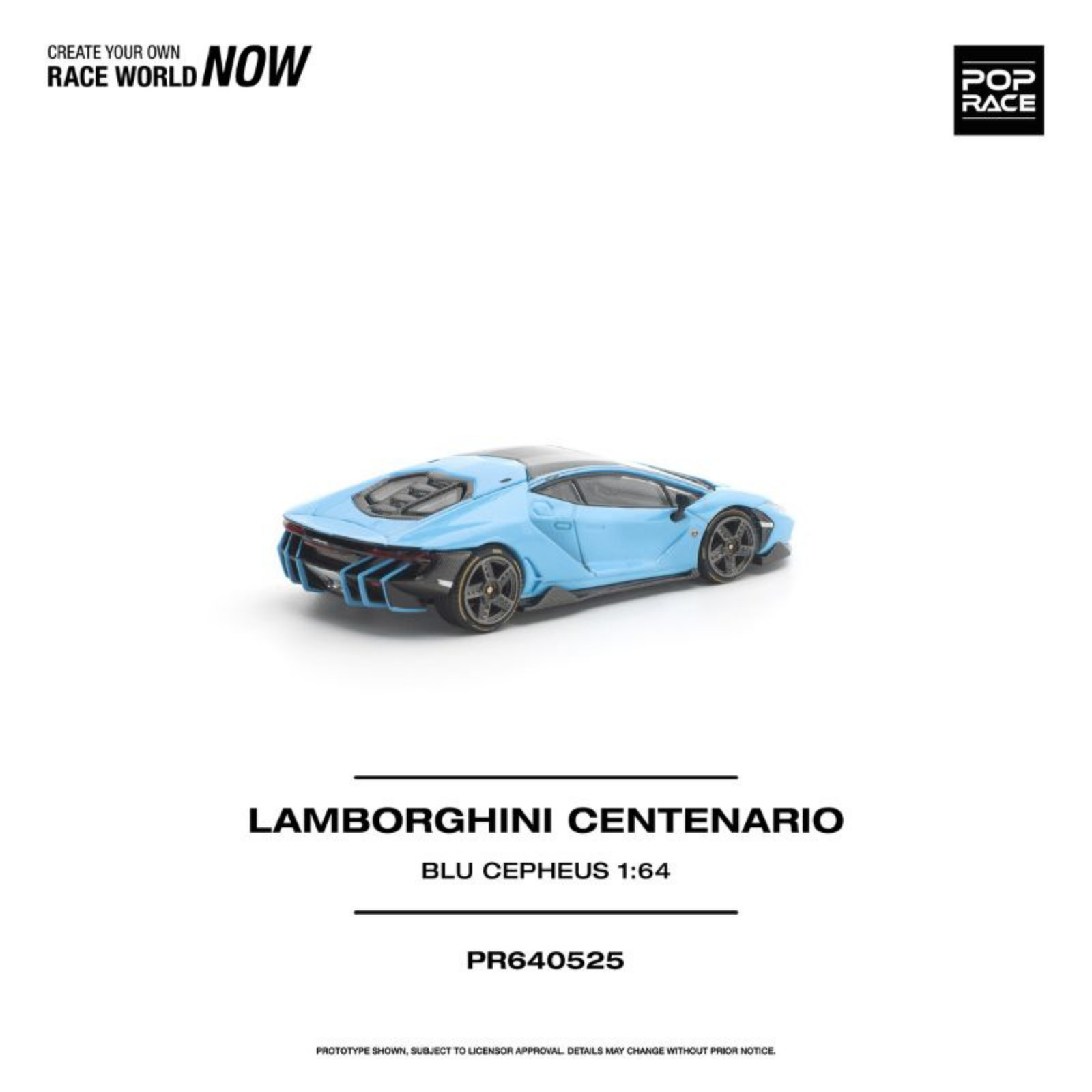 (Pre-order) POP RACE 1/64 LAMBORGHINI CENTENARIO BLU CEPHEUS Diecast Model Car
