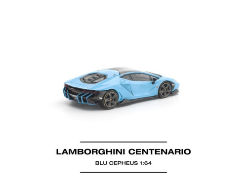 Load image into Gallery viewer, (Pre-order) POP RACE 1/64 LAMBORGHINI CENTENARIO BLU CEPHEUS Diecast Model Car
