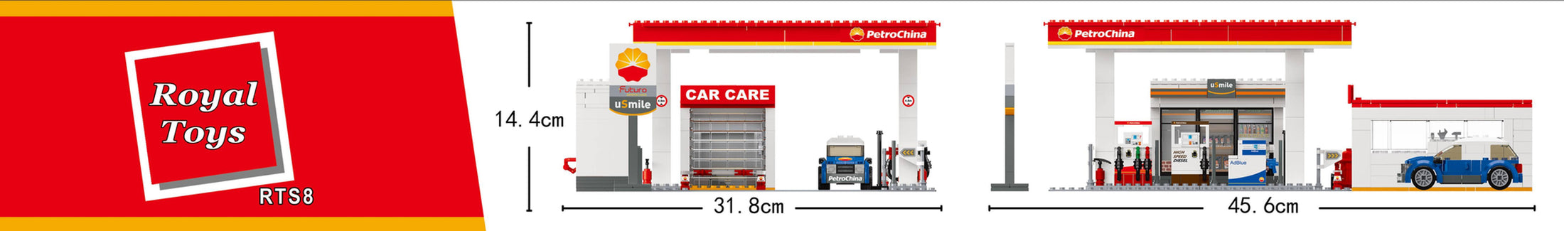 Royal Toys City Story RTS8 China Petroleum Gas Station Building Block 538pc