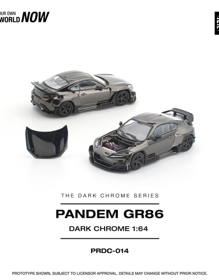 (Pre-order) POPRACE 1/64 - PANDEM GR 86 DARK CHROME Diecast Model Car