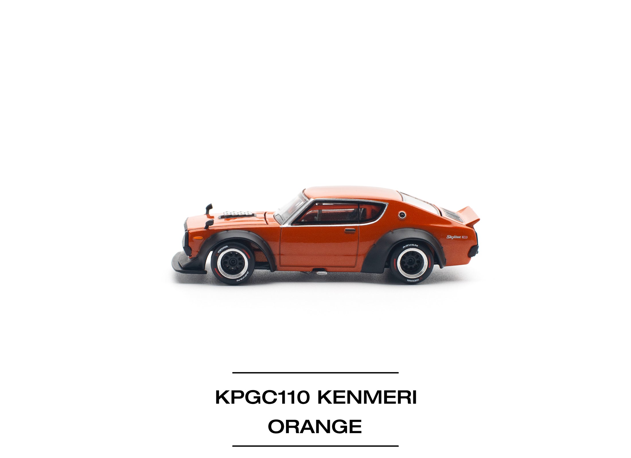 POPRACE 1/64 SKYLINE GT-R V8 DRIFT (KENMERI) ORANGE Model Car